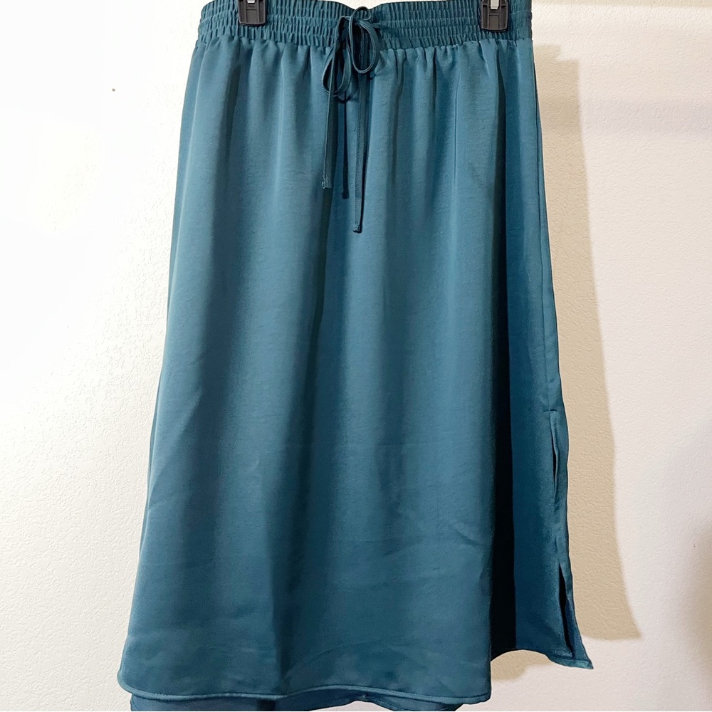 A New Day Teal Midi Skirt